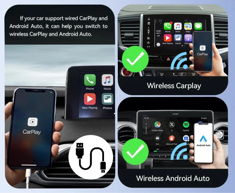 Wireless CarPlay Apple/Android Auto Adapter